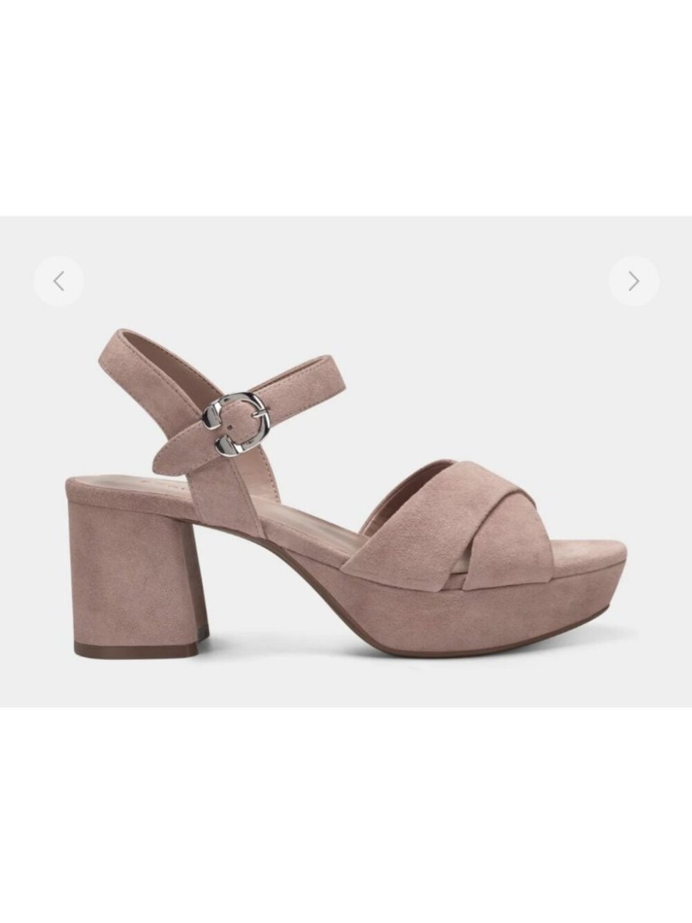 Aerosoles Womens Comfortable Crisscross Platform Sandal in Blush Suede Sz 10